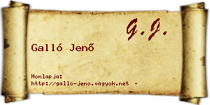 Galló Jenő névjegykártya